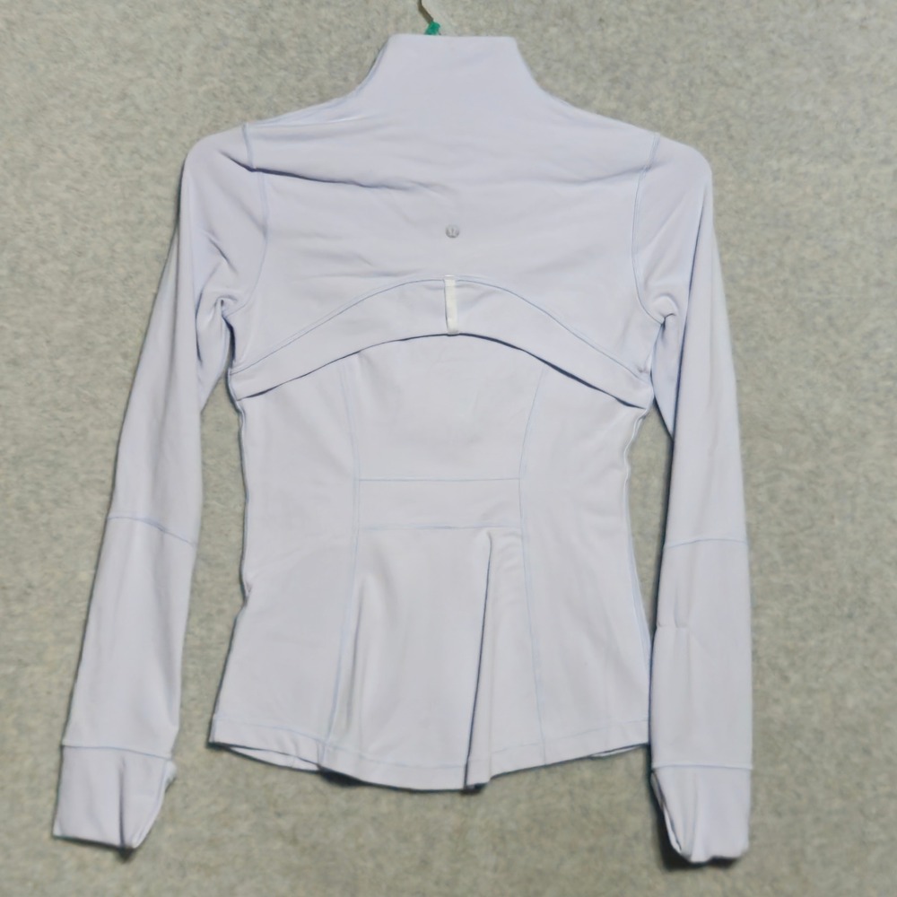 Lululemon Define Jacket Women 6 Pastel Blue Full Zip Luon Thumbholes LW4AAWK - Picture 2 of 7